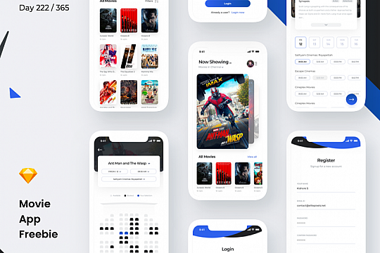 电影购票类app ui sketch资源分享