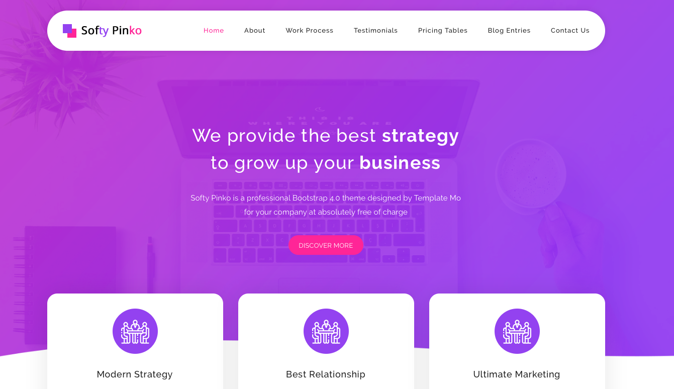 [亲测]紫色的商业合作服务单页模板