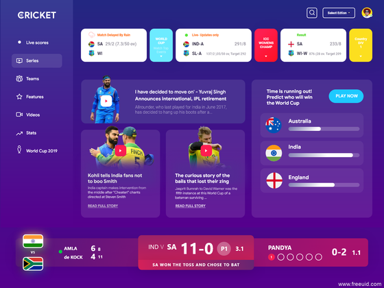 世界杯体育赛事UI kit源文件，UI素材下载，UI资源下载，xd源文件