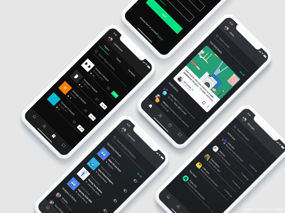一款黑色款适合阅读类产品app与阅读分享阅读社交类APP UI资源下载,阅读app XD源文件下载