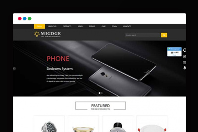 DEDECMS织梦黑色响应式灯具灯饰欧美外贸网站模板自适应手机WPA