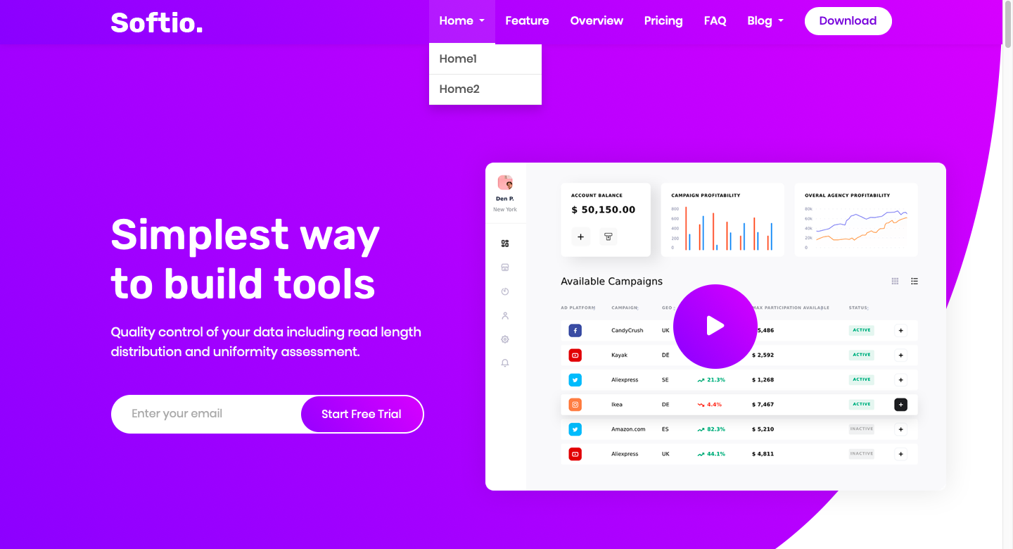 [亲测]企业软件应用着陆页模板