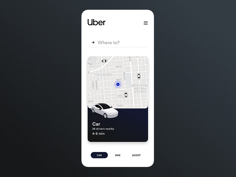 打车类APP仿Uber UI素材源文件下载