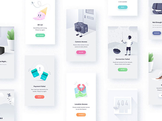 21个移动APP 404页面设计源文件