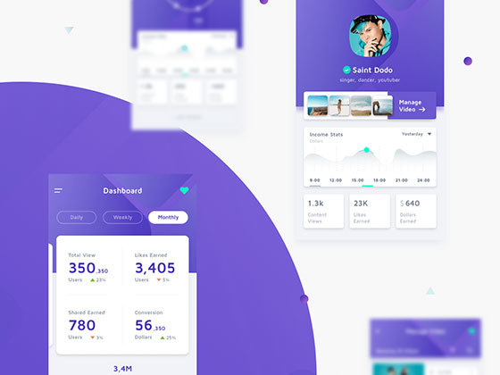 区块链APP整套数据可视化与钱包应用UI源文件