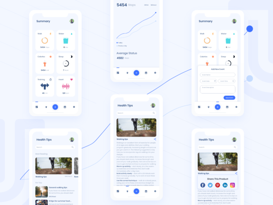 健身app应用ui .xd素材下载