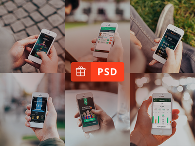 手持iphone场景psd模板，免费下载