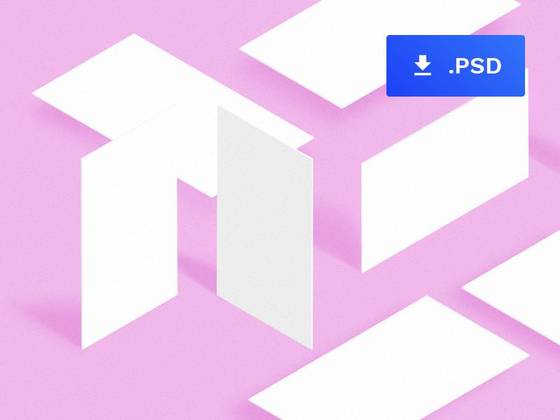 UI界面展示模板，空间透视UI界面包装psd